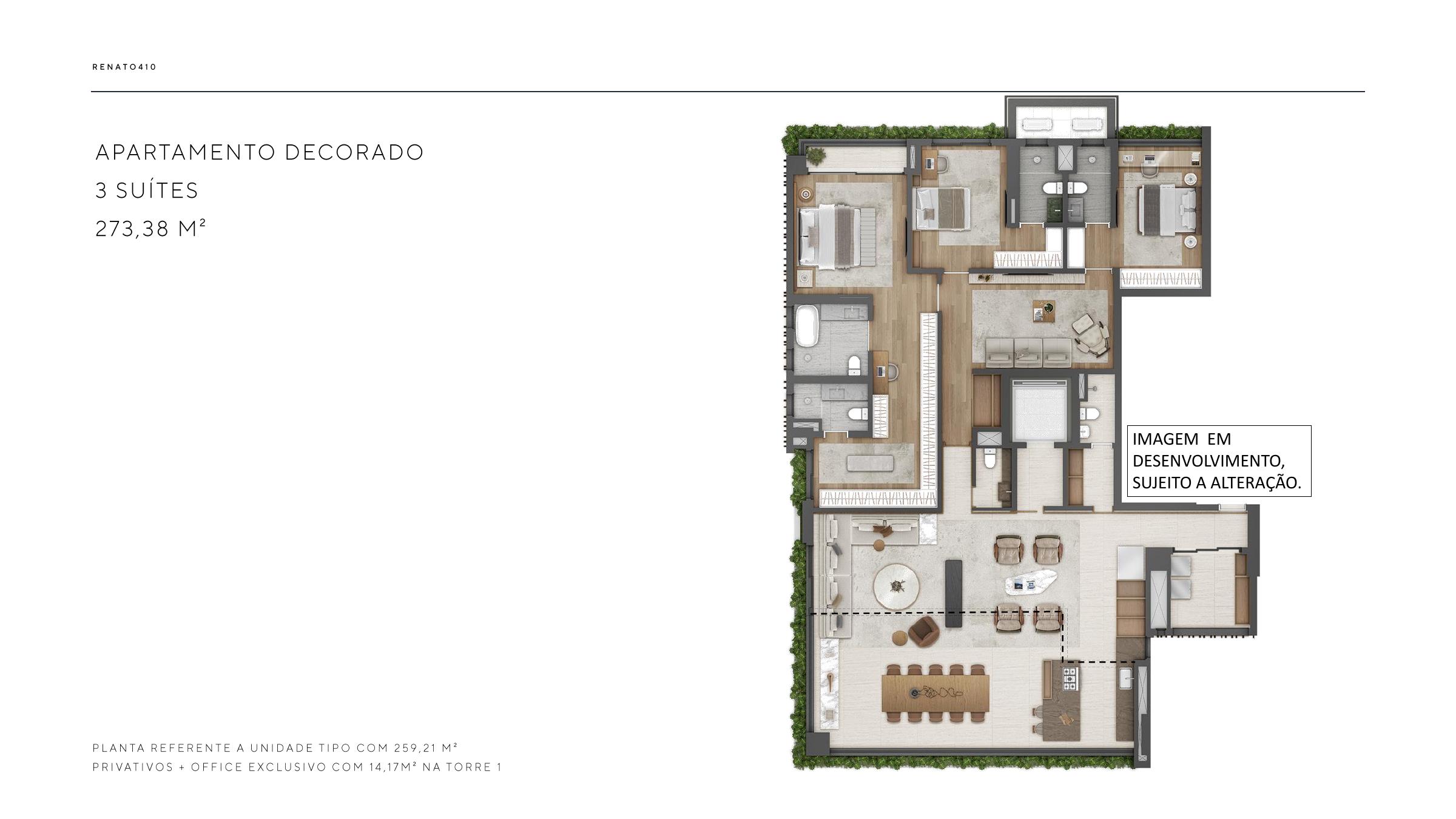 Apartamento tipo decorado de 273 m² do Renato 410
